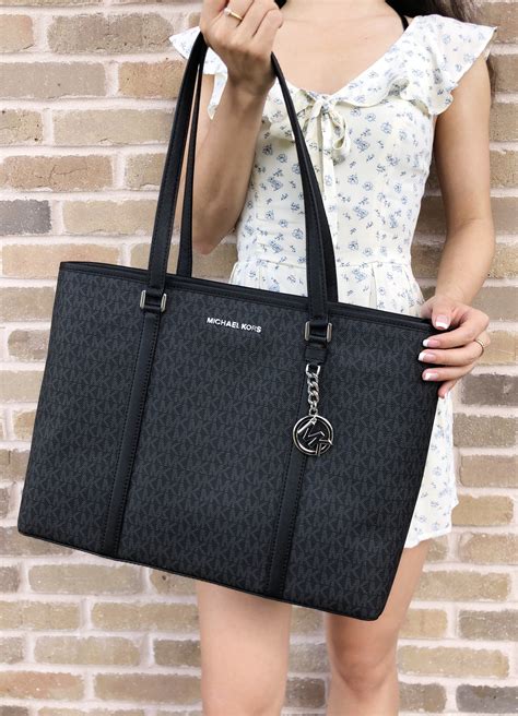 michael kors zip bag|michael kors large tote bag.